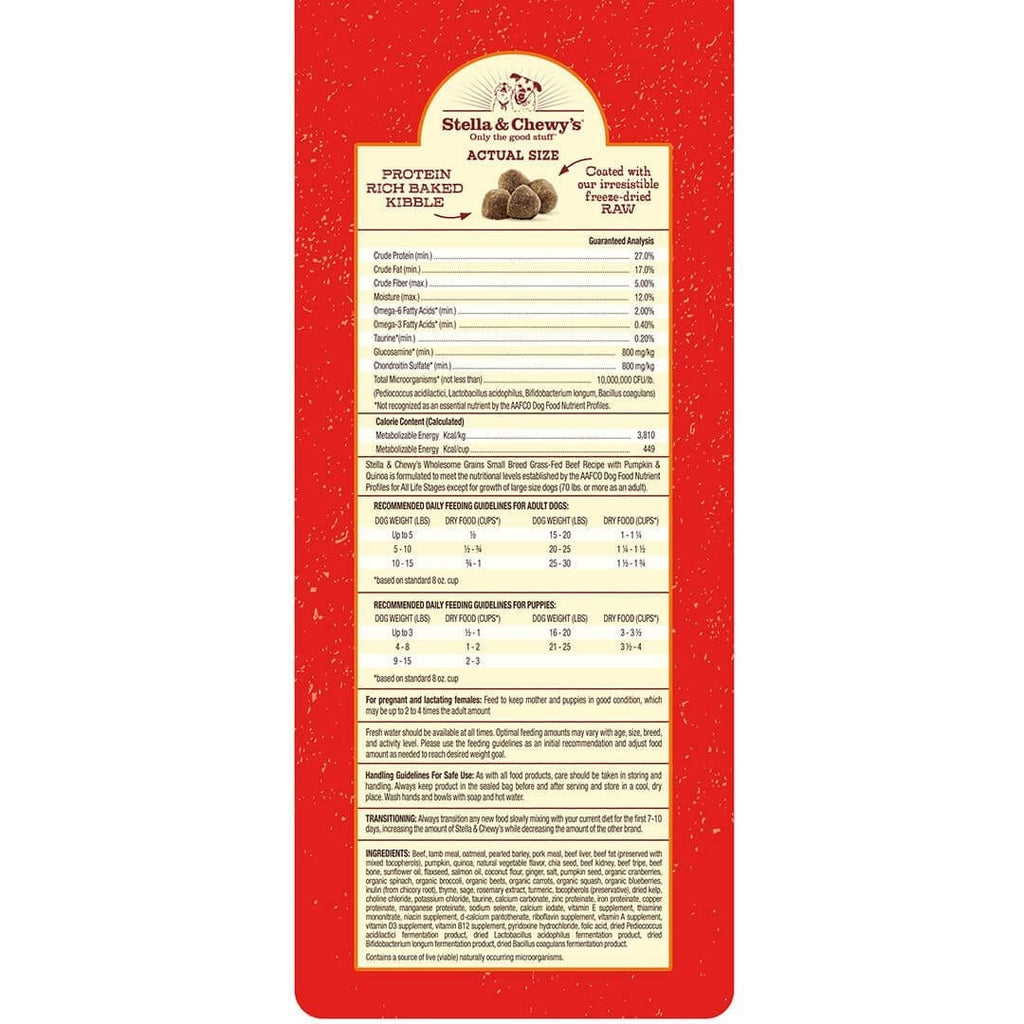 Stella & Chewy's Freeze Dried Raw Coated Wholesome Grains Small Breed Beef Recipe Dry Dog Food
