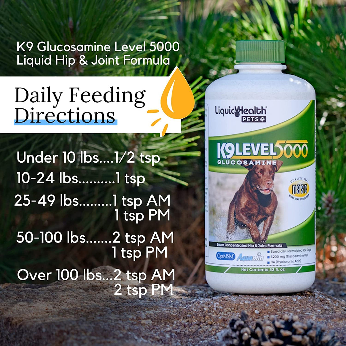 Liquid Health K9 Level 5000 Glucosamine Chondroitin Opti MSM