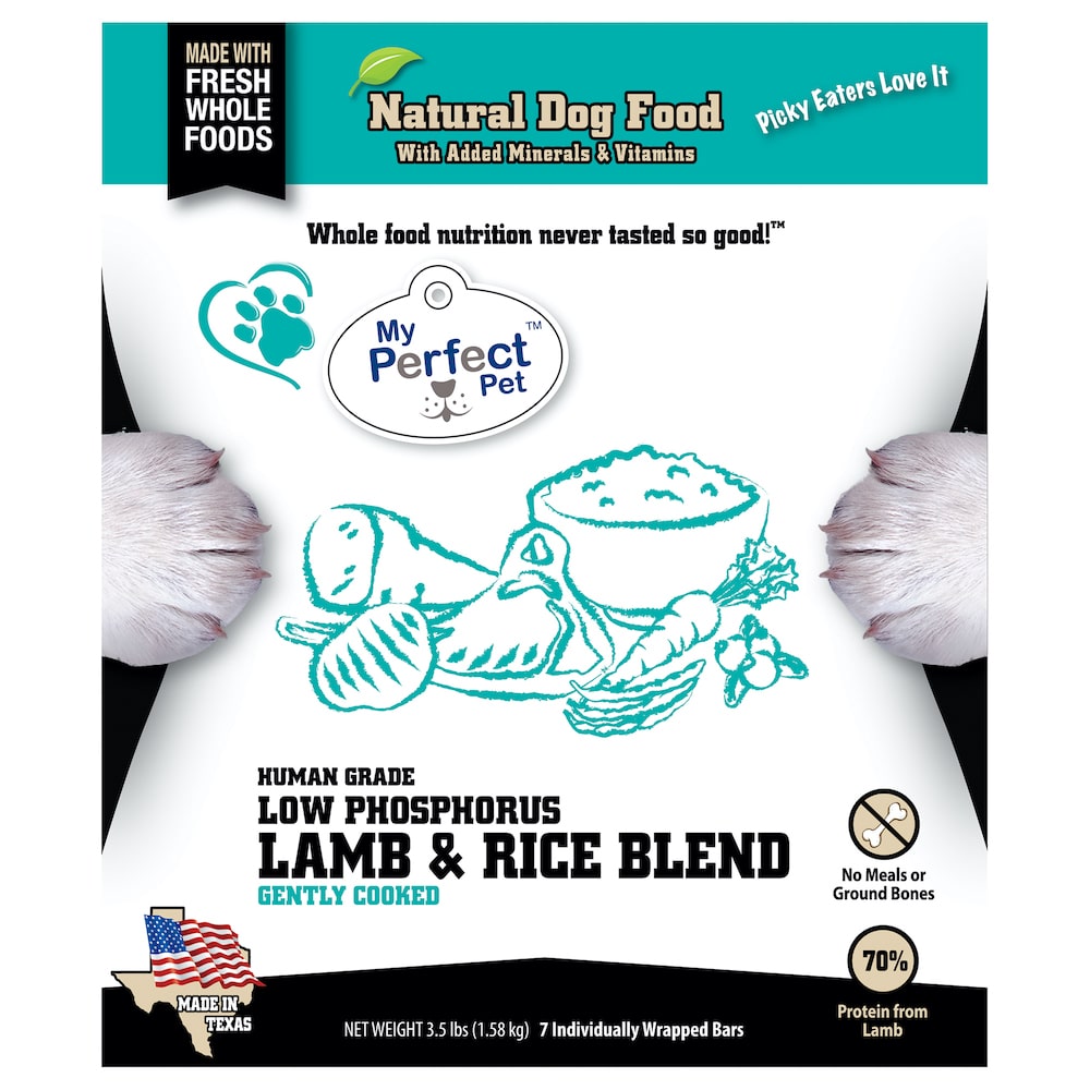 My Perfect Pet Low Phosphorus Gently Cooked Lamb & Rice Frozen Dog Food Bars