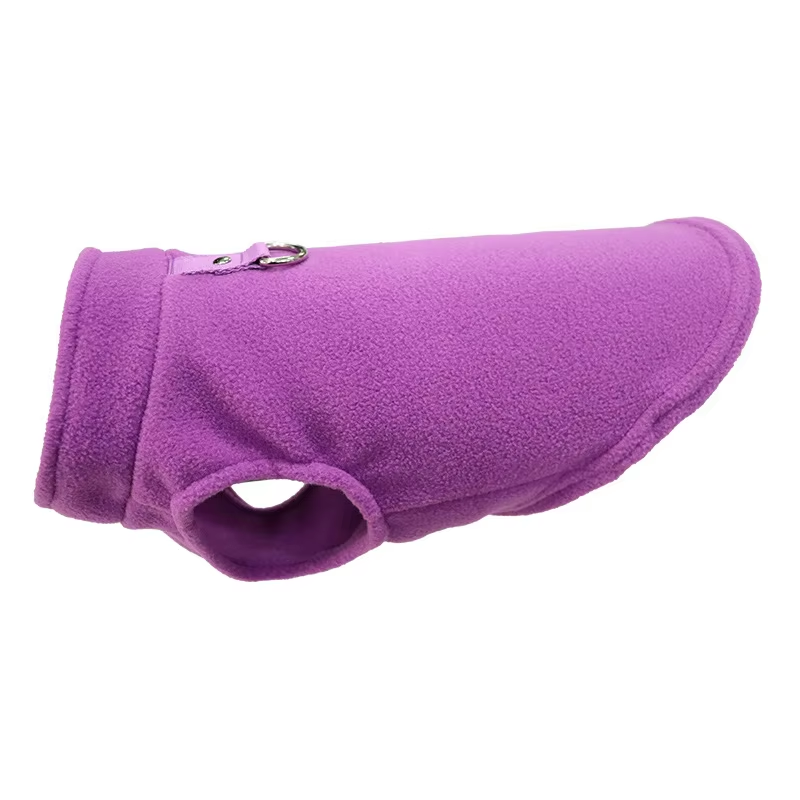 Luxury Fleece Coat Winter Jacket for Dogs and Cats in Purple