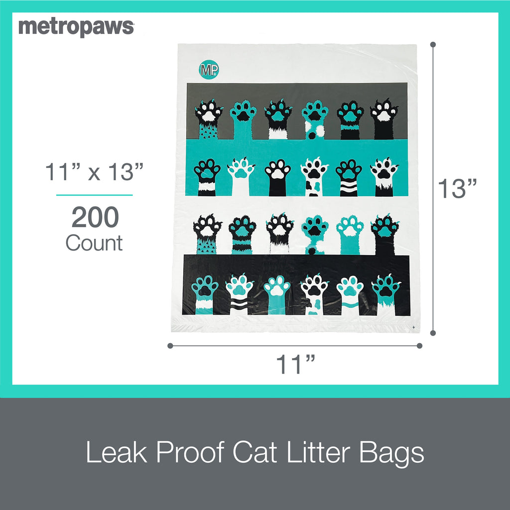 Metro Paws Poopy Packs Ultra Degradable Unscented Cat Litter Bags, 200 Count