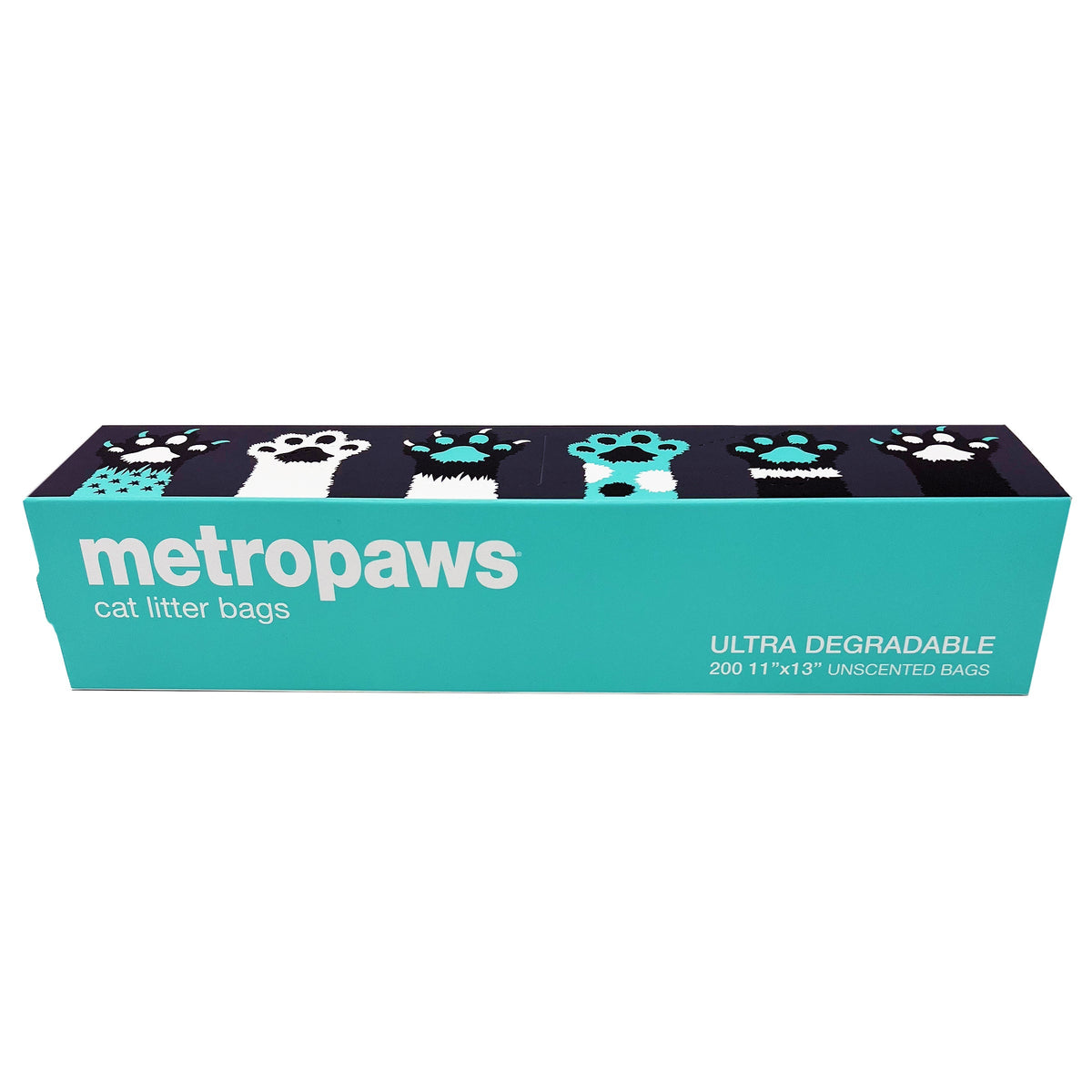 Metro Paws Poopy Packs Ultra Degradable Unscented Cat Litter Bags, 200 Count