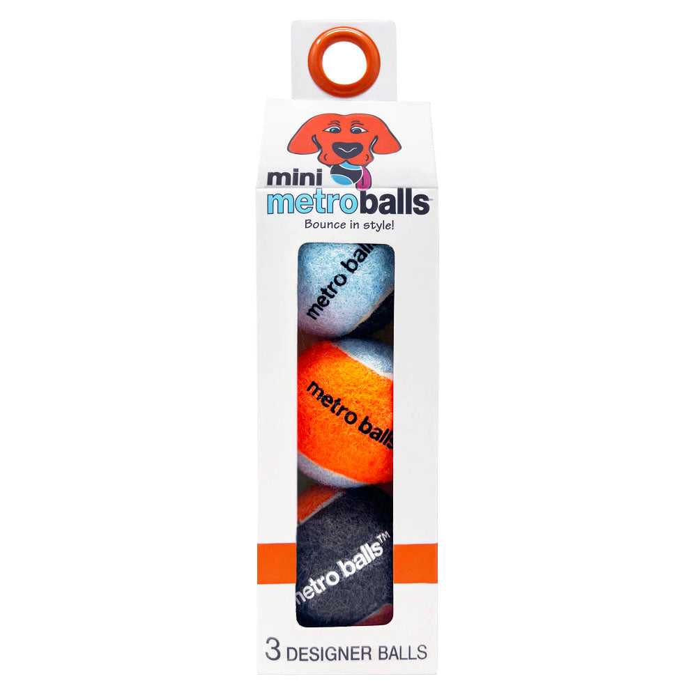 Metro Paws Mini Metro Tennis Ball Dog or Cat Toy, 3 Pack