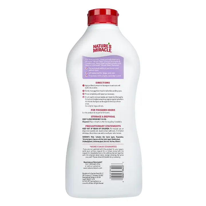 Nature's Miracle Skunk Odor Control Lavender Shampoo and Conditioner