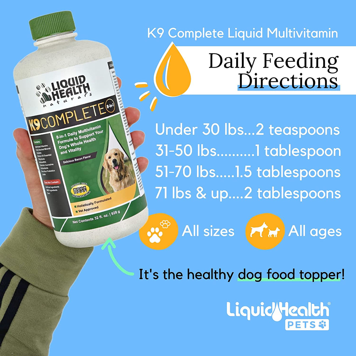 Liquid Health K9 Complete 8-in-1 Supplement for Dogs