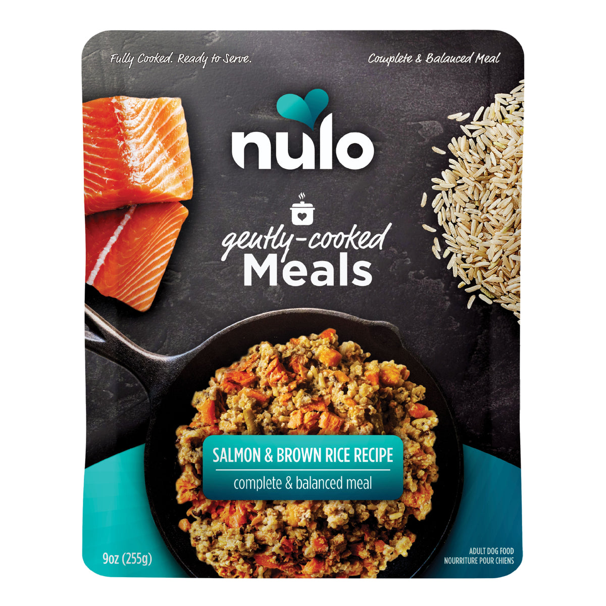 Nulo Gently-Cooked Meals Salmon & Brown Rice Recipe Dog Food Pouch
