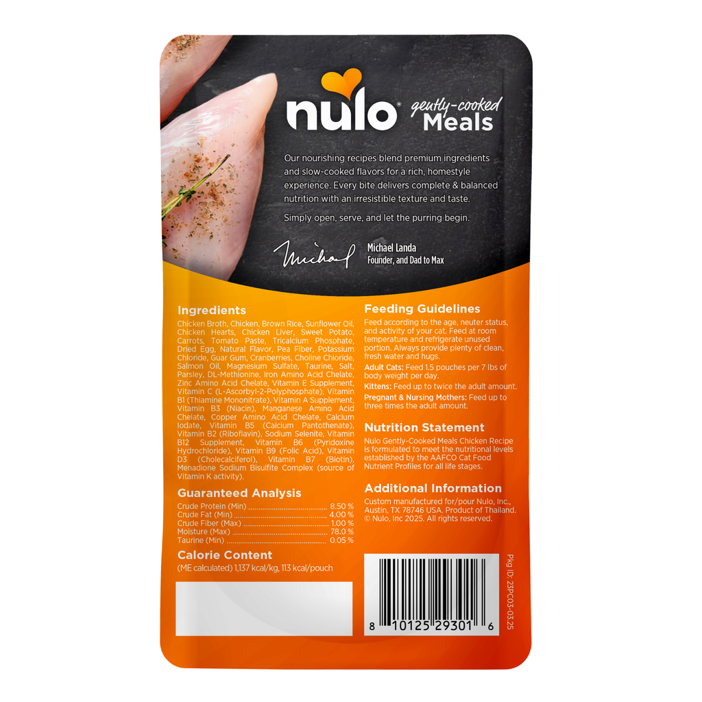 Nulo Gently Cooked Meals Chicken Recipe For Cats