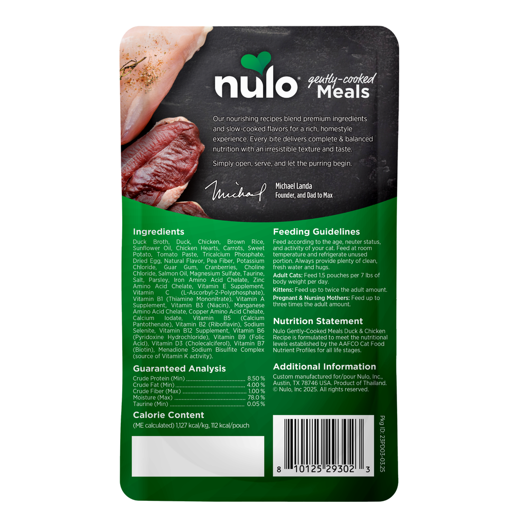 Nulo Gently Cooked Meals Duck & Chicken Recipe For Cats