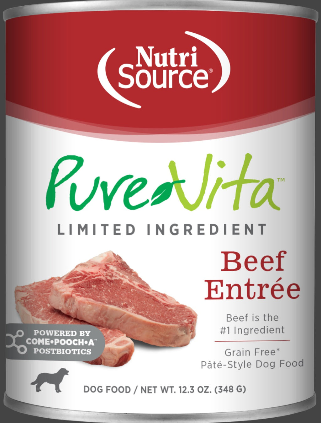 NutriSource PureVita Grain Free Beef Entrée Wet Dog Food