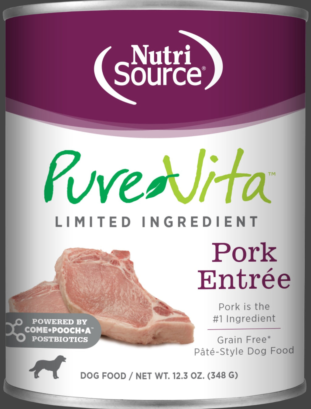 NutriSource PureVita Grain Free Pork Entrée Tetra Pak Wet Dog Food