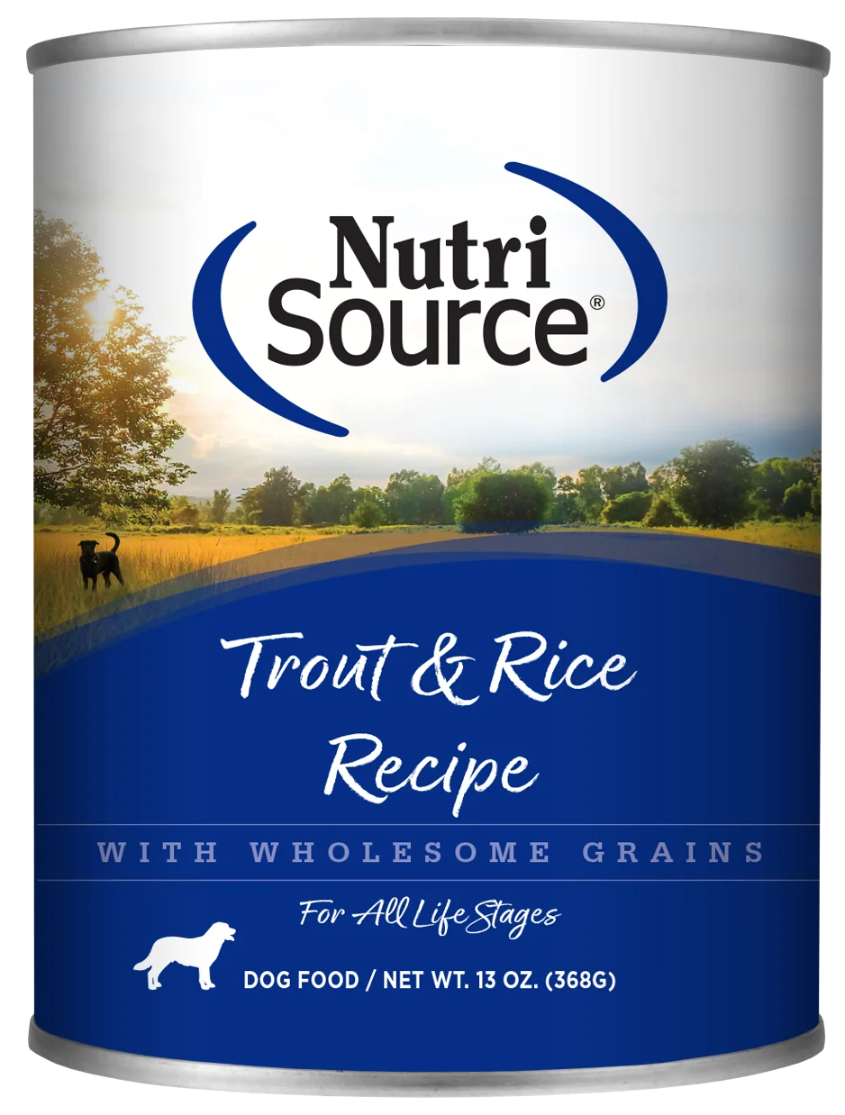 NutriSource Adult Trout & Rice Canned Dog Food