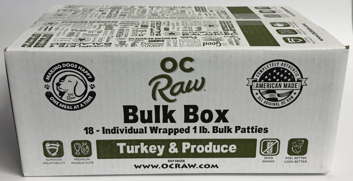 OC Raw Turkey & Produce Frozen Raw Dog Food