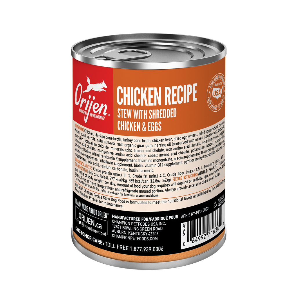Orijen Premium Chicken Stew Recipe with Shredded Chicken & Eggs Canned Dog Food