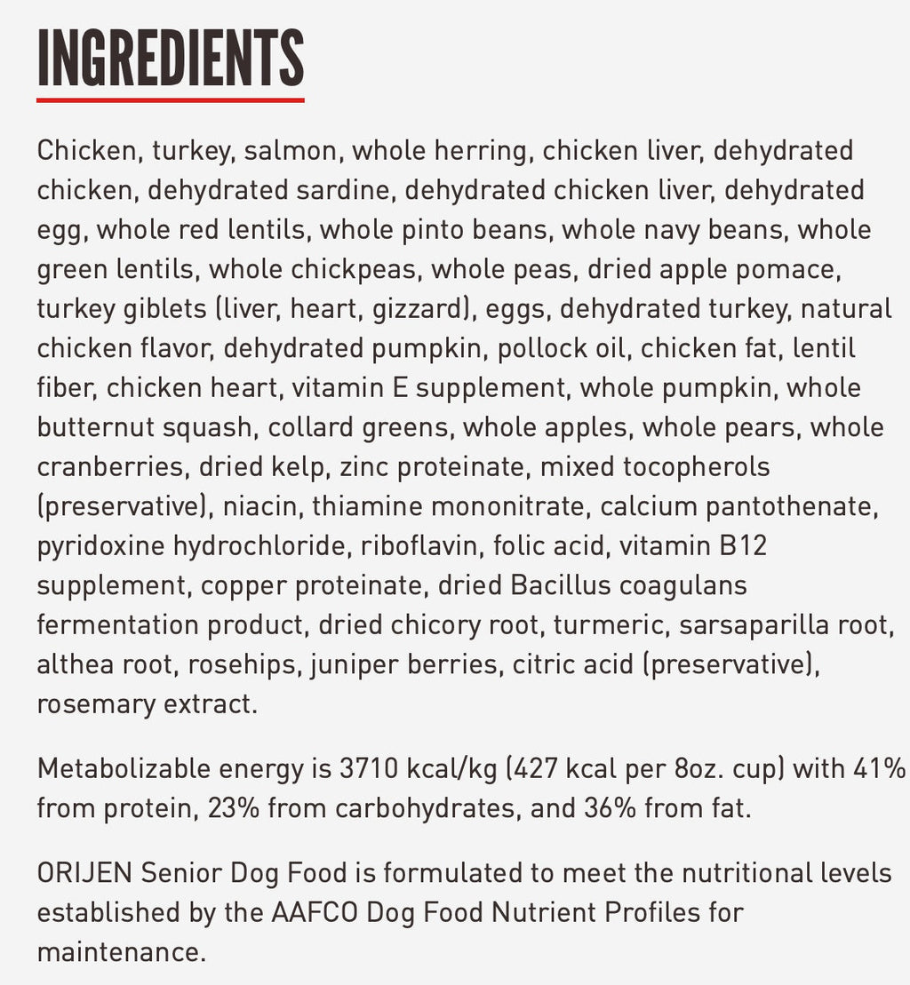 ORIJEN Senior Dry Dog Food