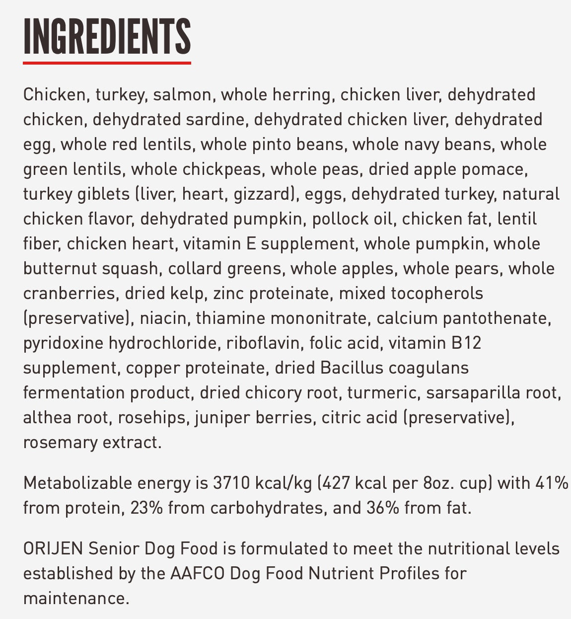 ORIJEN Senior Dry Dog Food