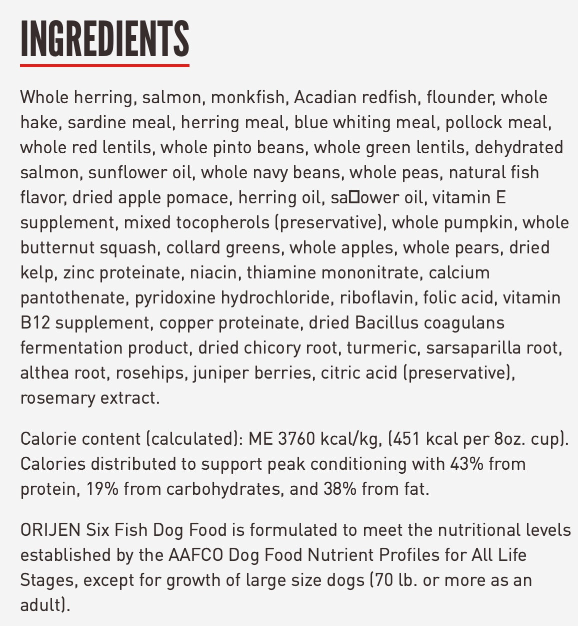 ORIJEN Six Fish Dry Dog Food