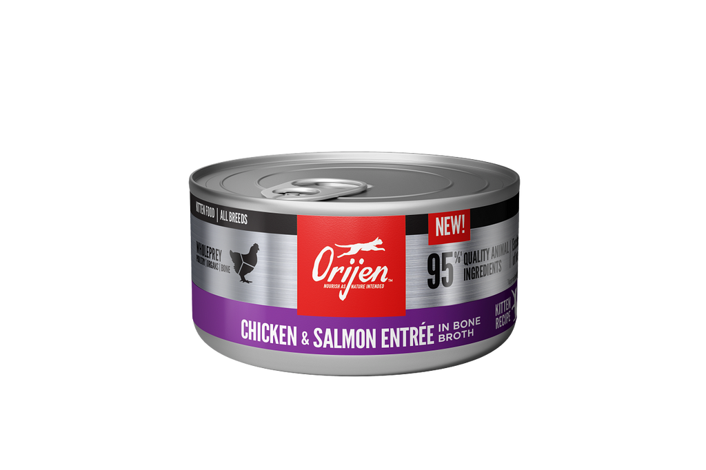 Orijen Premium Chicken & Salmon Entrée in Bone Broth Canned Kitten Food