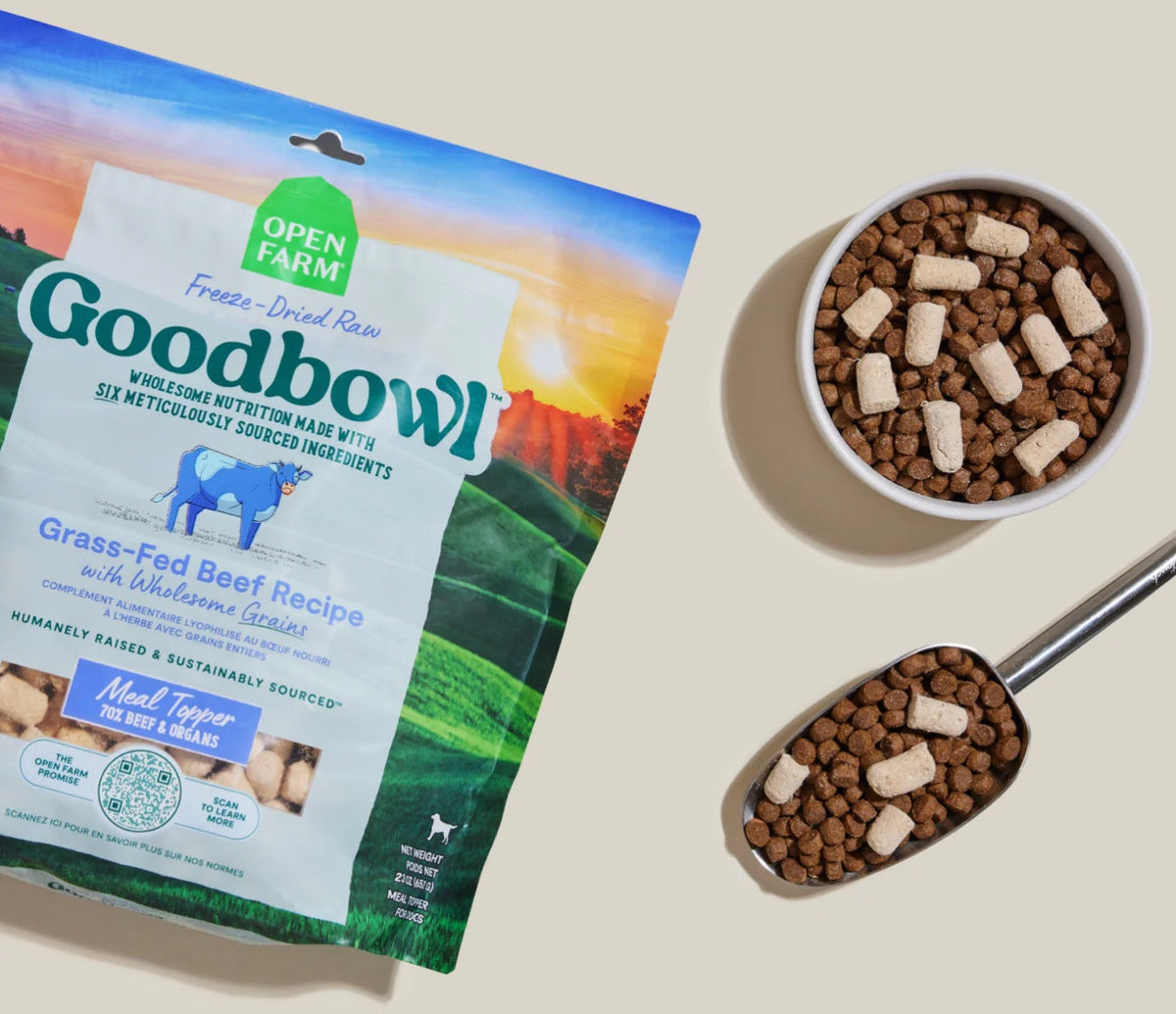Open Farm Goodbowl Beef Recipe Freeze Dried Raw Topper for Dogs