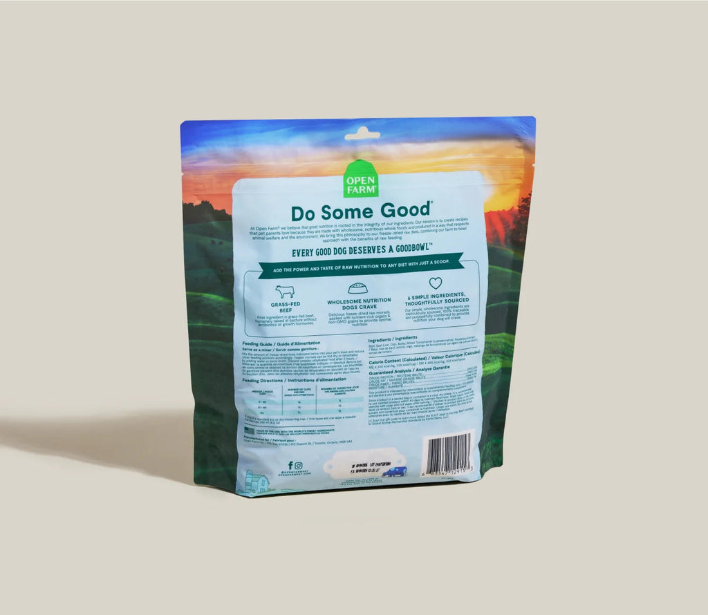 Open Farm Goodbowl Beef Recipe Freeze Dried Raw Topper for Dogs