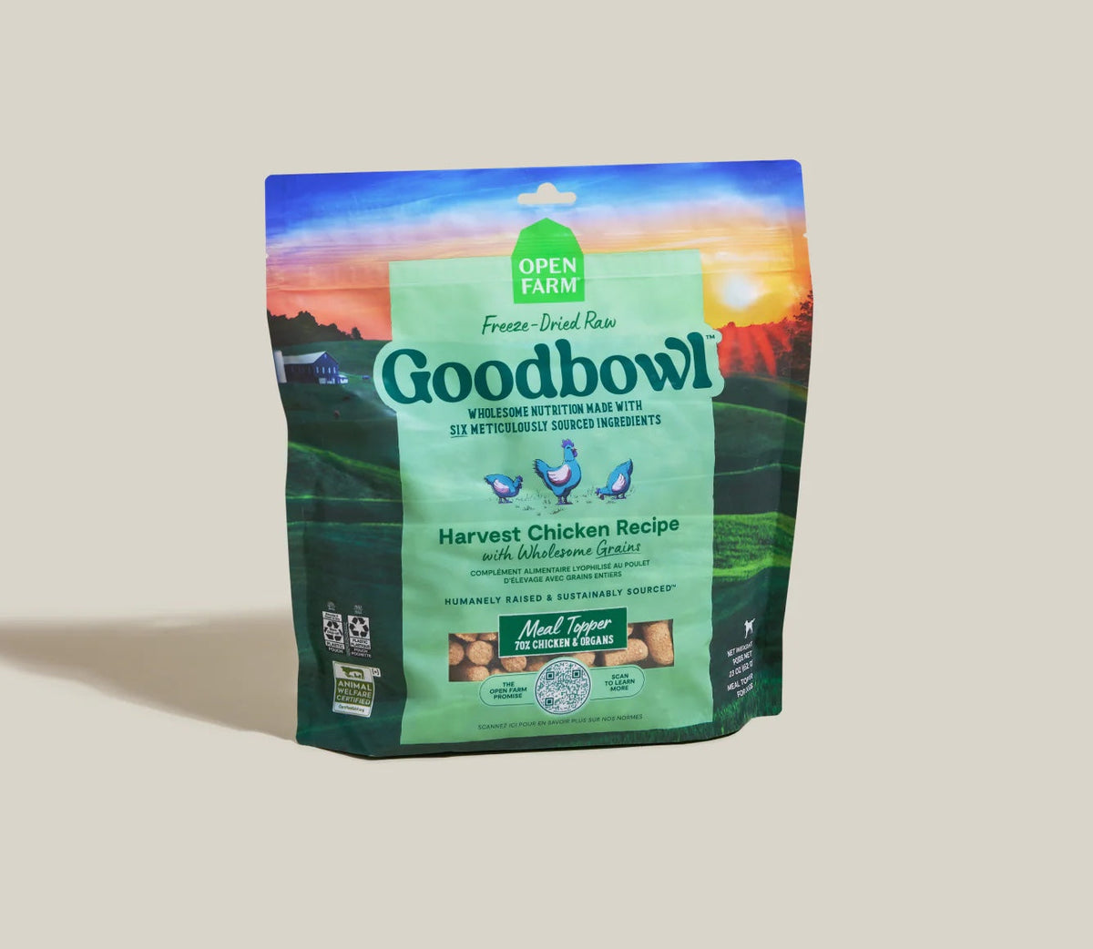 Open Farm Goodbowl Harvest Chicken Recipe Freeze Dried Raw Topper for Dogs