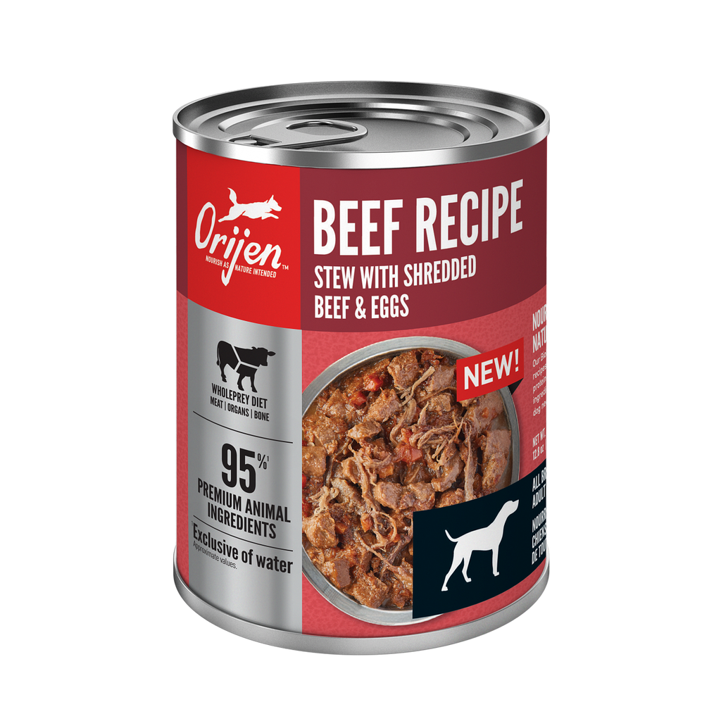 Orijen Premium Shredded Beef & Eggs Stew Recipe Canned Dog Food