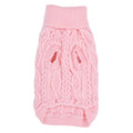 Parisian Pet Pullover Cable Knit Dog Sweater in Pink