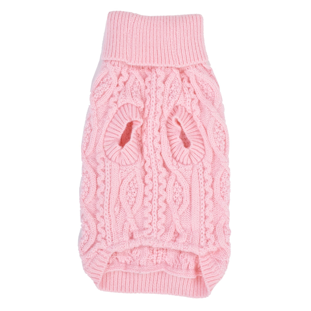 Parisian Pet Pullover Cable Knit Dog Sweater in Pink