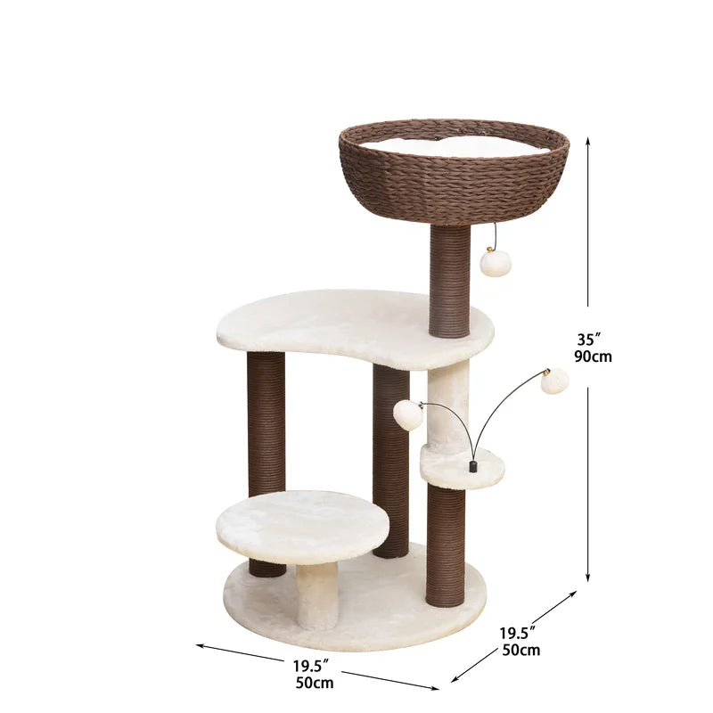 PetPals Quartz 3 Level Eco-Friendly Cat Tree