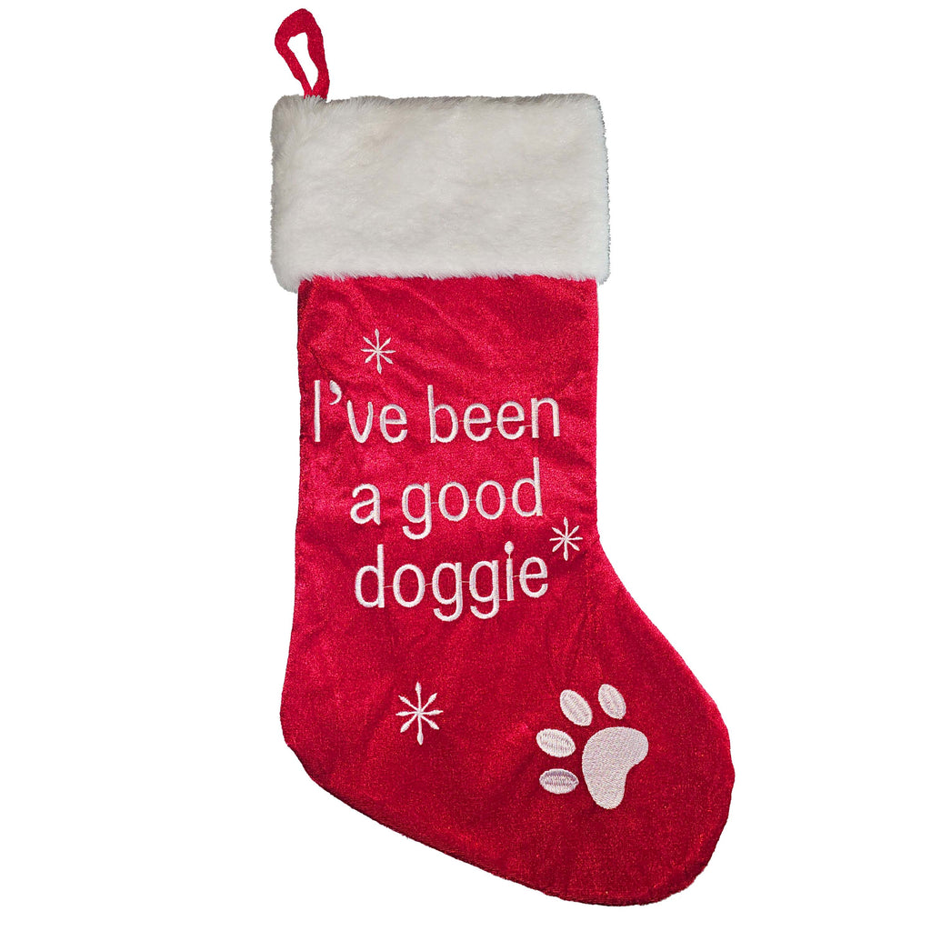 Pet Stocking Red Velvet & Emboidered for Dogs and Cats