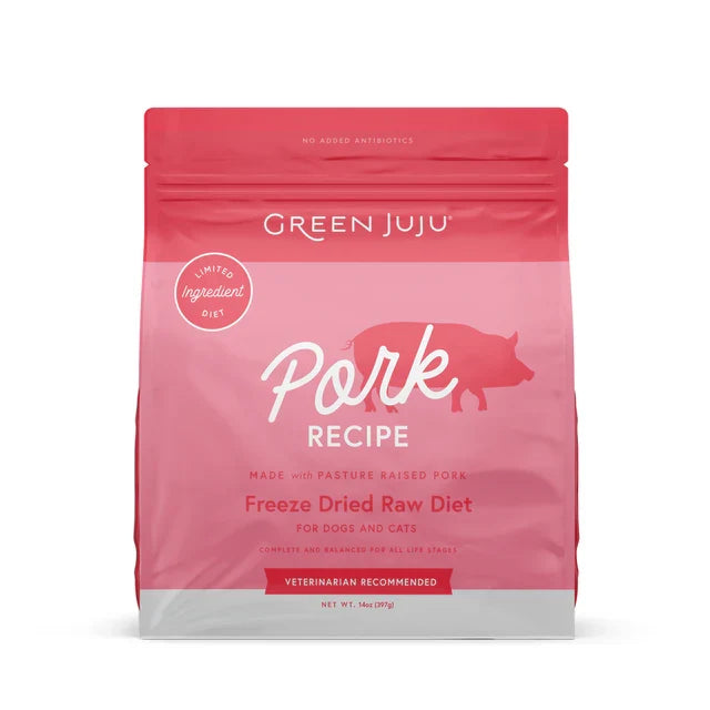 Green Juju LID Freeze-Dried Raw Pork Recipe for Dogs & Cats