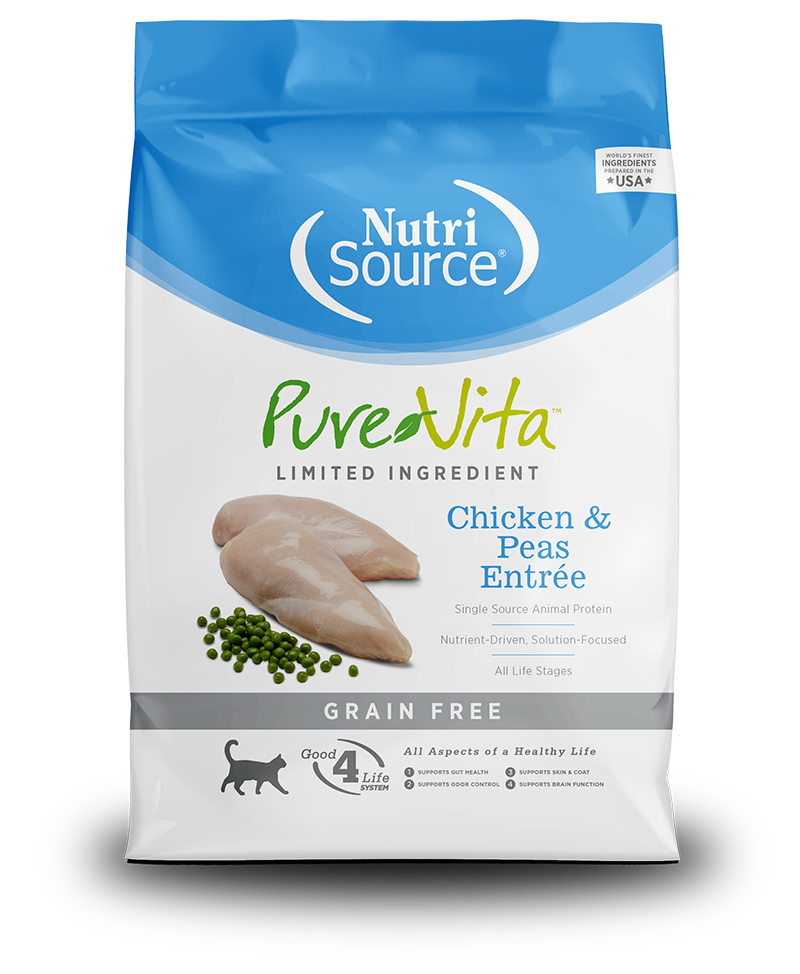NutriSource PureVita Grain-Free Chicken & Peas Entree Dry Cat Food