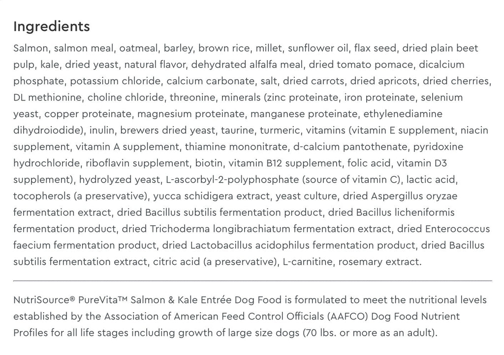 NutriSource PureVita Salmon & Kale Dry Dog Food