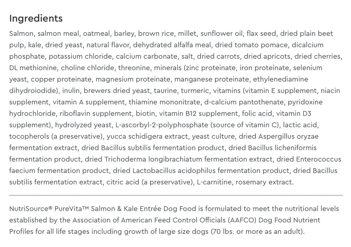 NutriSource PureVita Salmon & Kale Dry Dog Food