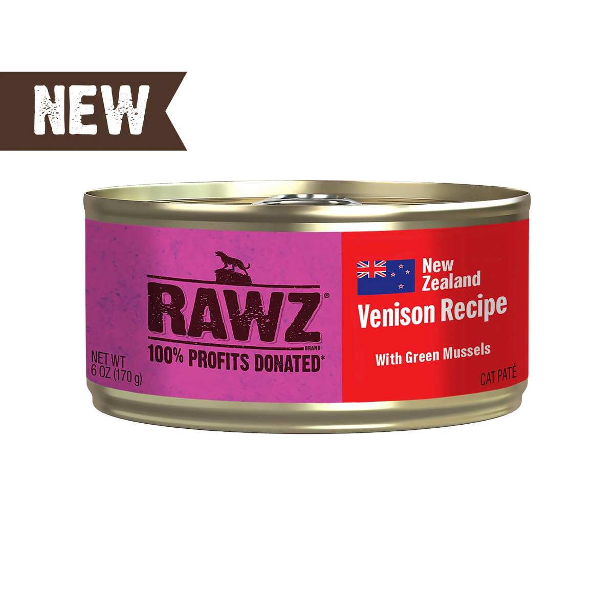 RAWZ 94% Venison with Green Mussels Pate Canned Cat Food