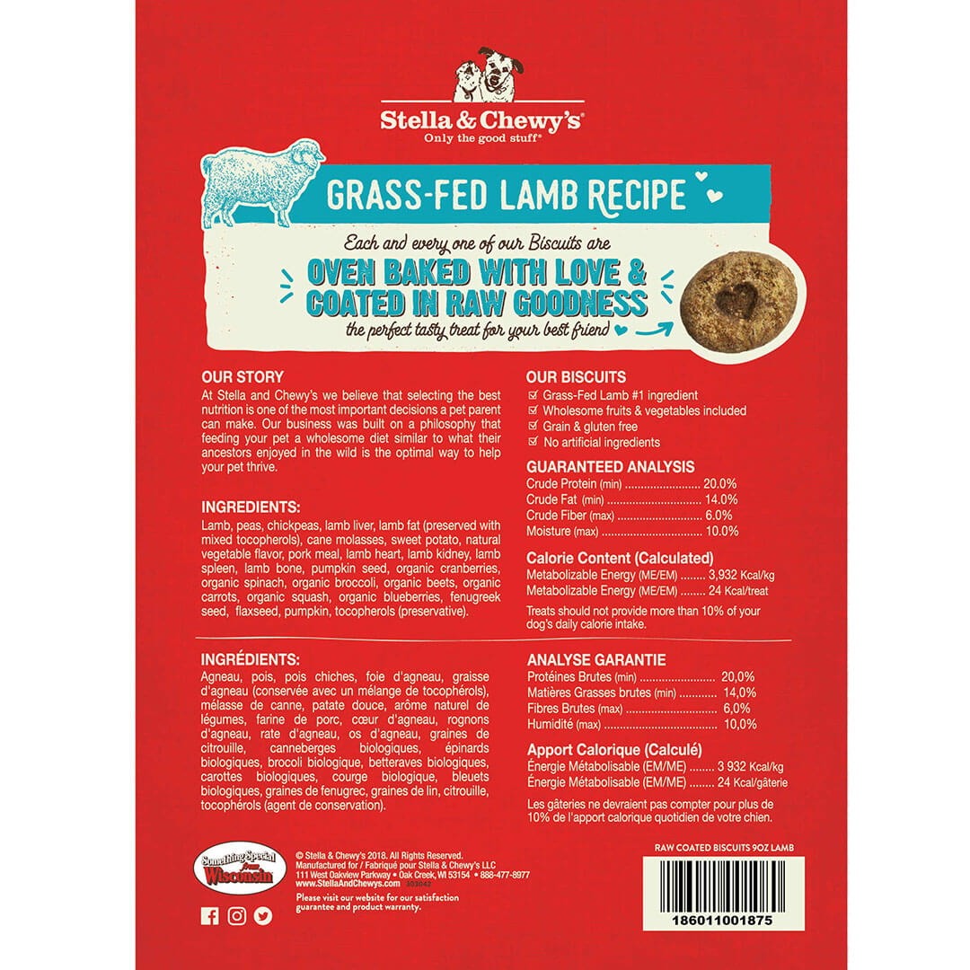 Stella & Chewy's Raw Coated Lamb Biscuits for Dogs