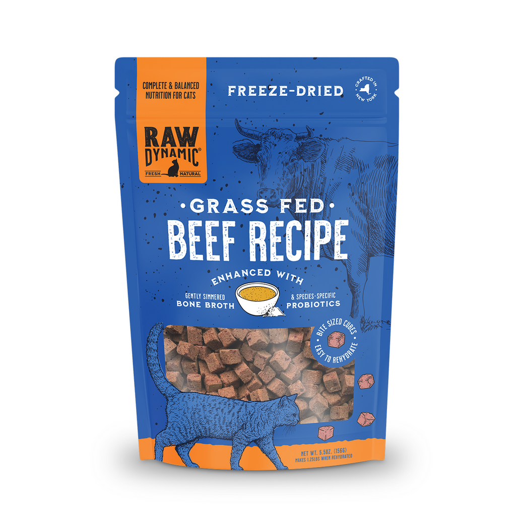 Raw Dynamic Freeze-Dried Raw Beef Formula With Bone Broth For Cats