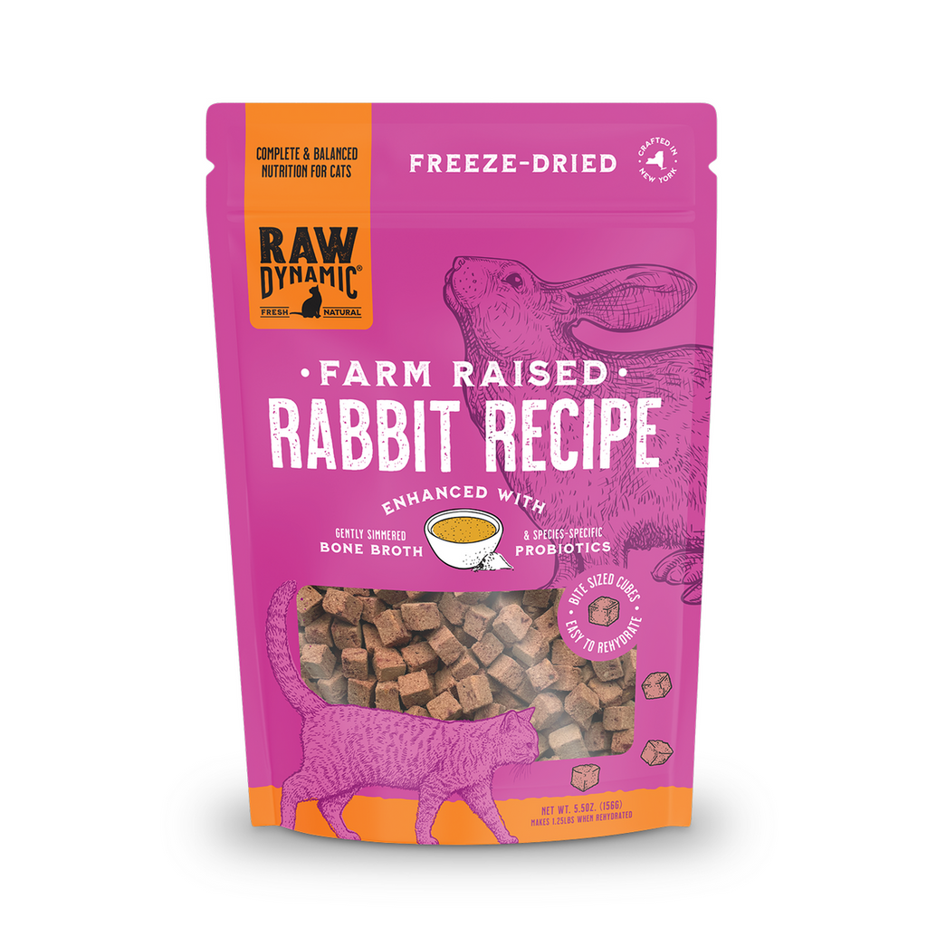 Raw Dynamic Freeze-Dried Raw Rabbit Formula With Bone Broth For Cats