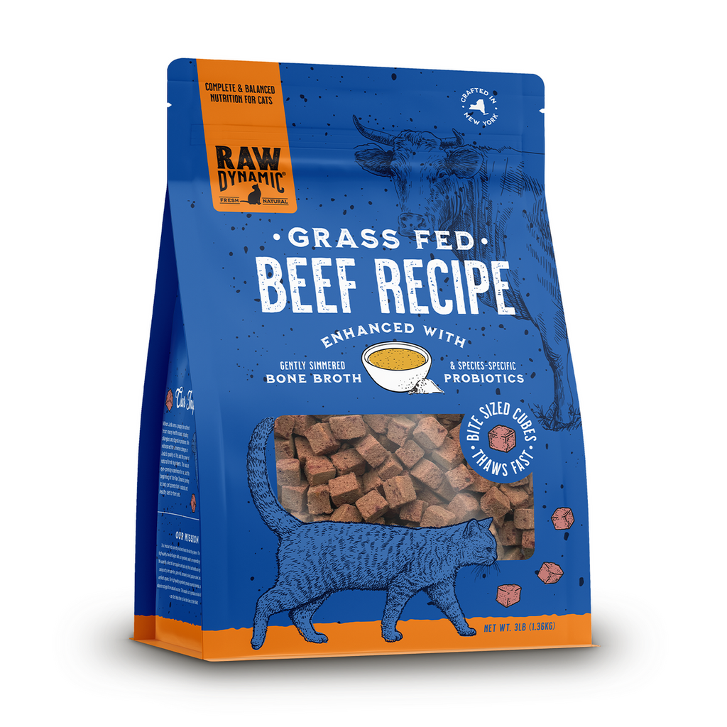 Raw Dynamic Frozen Raw Beef Formula With Bone Broth For Cats