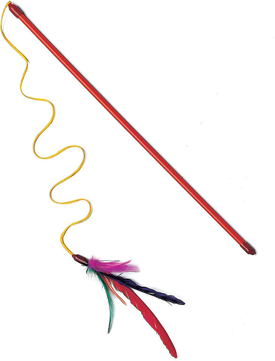 Spot Feather Dangler Teaser Wand Cat Toy