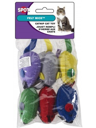 Spot Felt Mice with Catnip 6 Pack Cat Toys