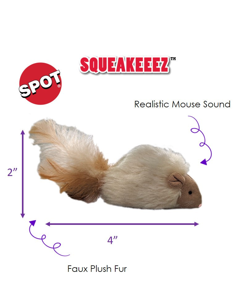 Spot Squeakeeez Silver Vine Mouse Cat Toy