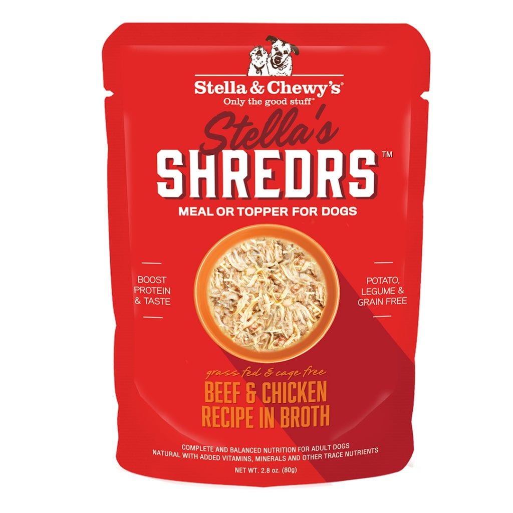 Stella & Chewy's Shredrs Beef & Chicken in Broth Topper for Dogs