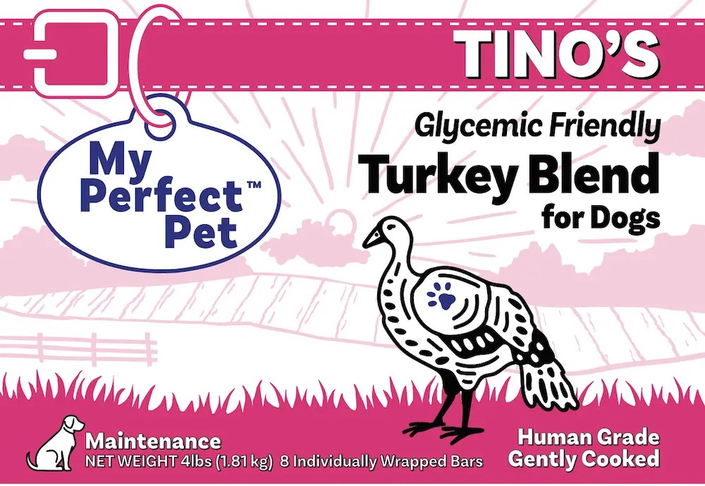 My Perfect Pet Tino's Glycemic Friendly Turkey Blend Frozen Dog Food Bars