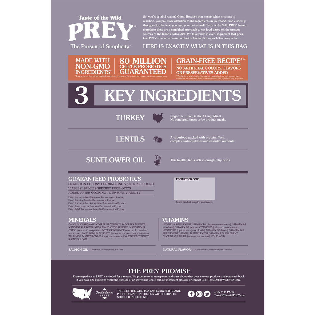 Taste of the Wild Prey Turkey Cat Food