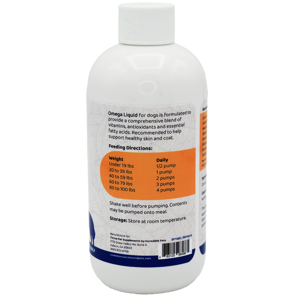 Thrive Pet Supplements Omega Liquid Fish Oil for Dogs & Cats