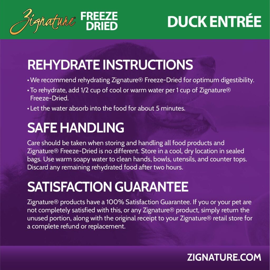 Zignature Freeze Dried Duck Entree Dog Food