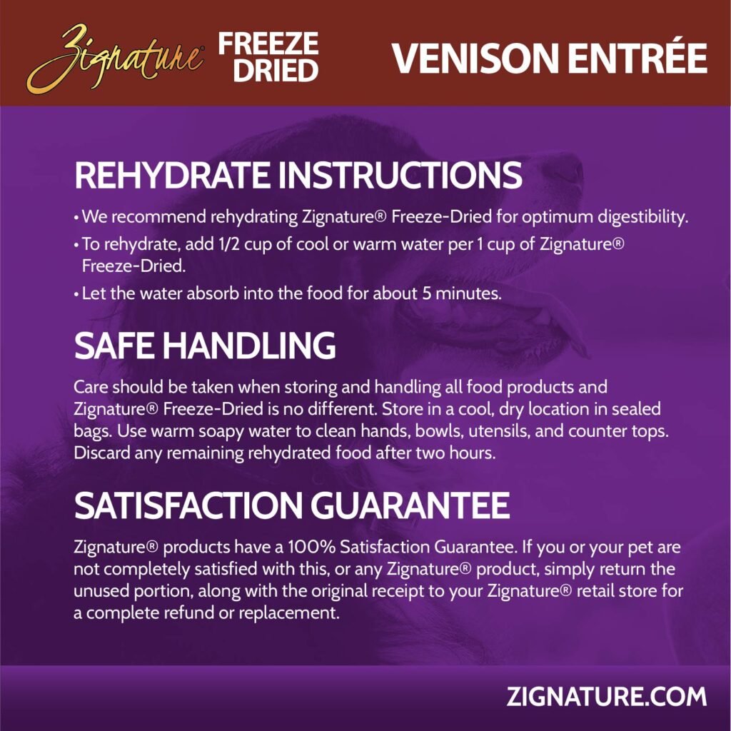 Zignature Freeze Dried Venison Entree Dog Food