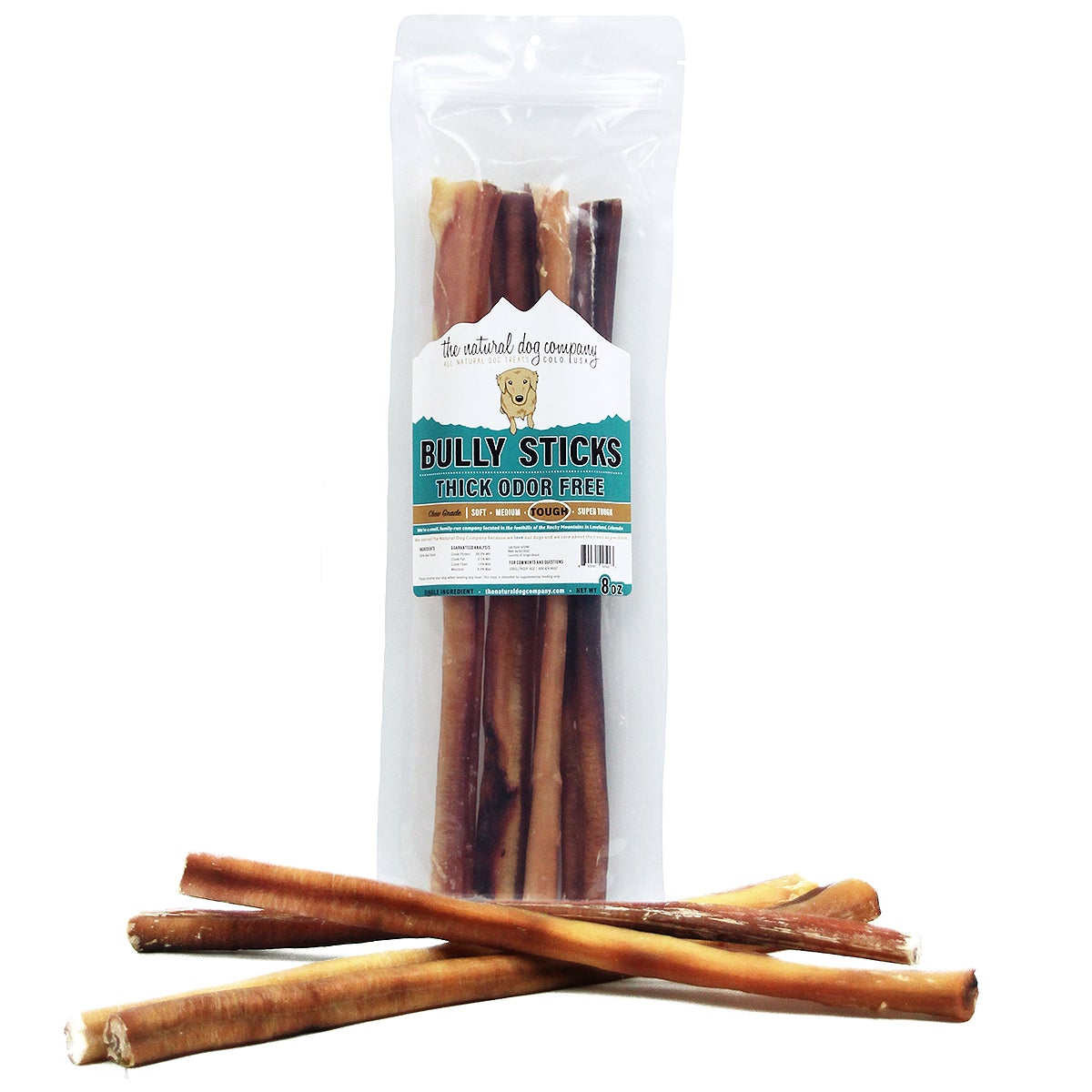Tuesday's Natural Dog Company Odor Free Thick Bully Sticks Dog Treat