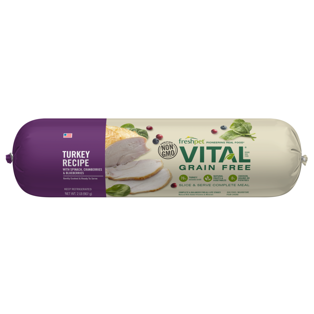 Fresh Pet Vital Grain Free Turkey with Cranberries, Spinach & Blueberries Fresh Dog Food Roll