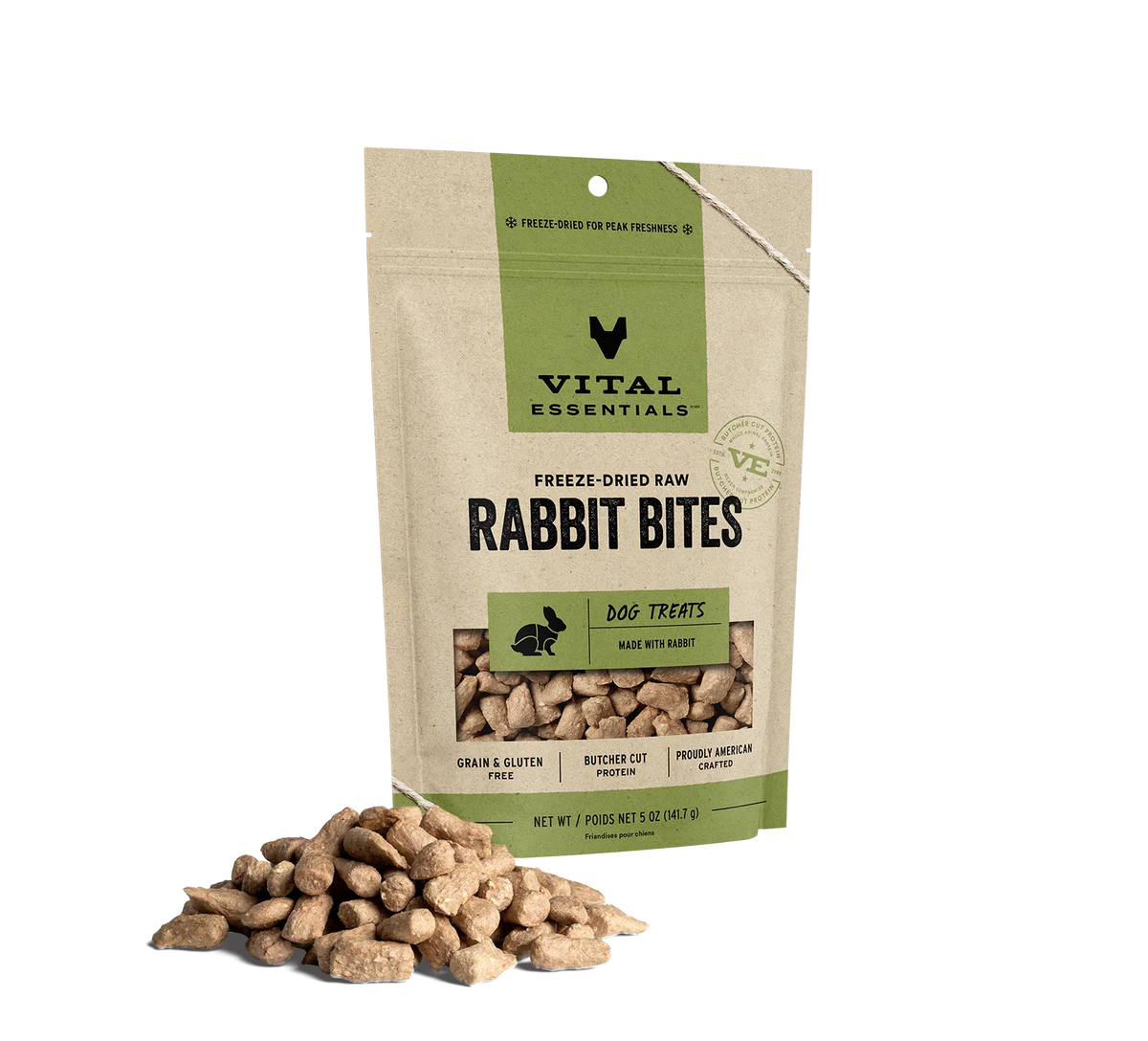 Vital Essentials Freeze-Dried Rabbit Bites Dog Treats